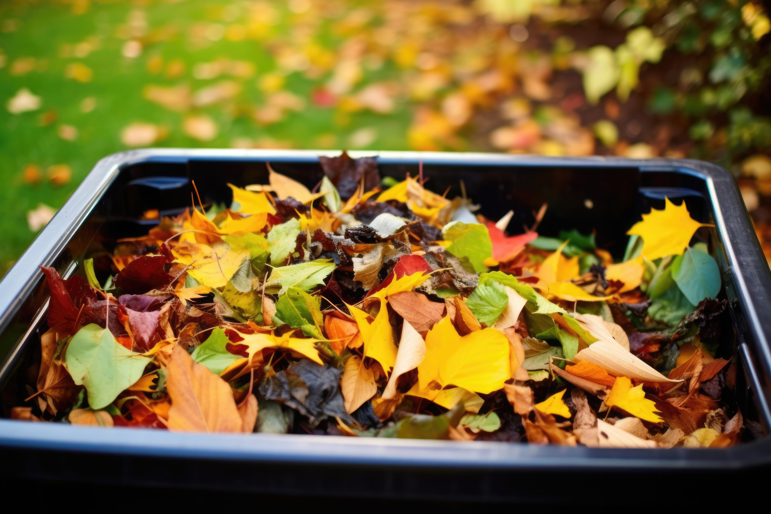 Some compost ingredients break down faster in the fall. 